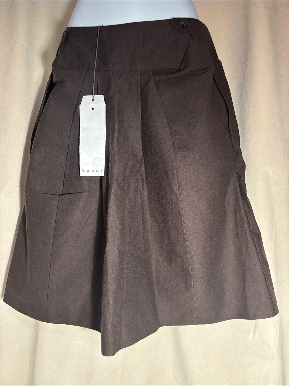 Marni Brown A-Line Pleated Skirt Classic from early 2000’s NYC NWT Y2K